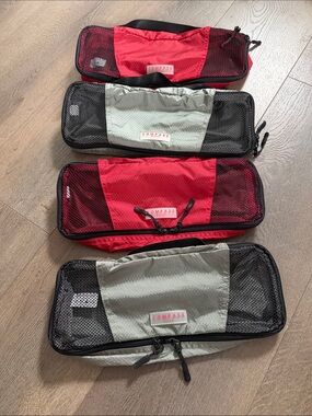 Travel Packing Cubes Set - Red & Gray